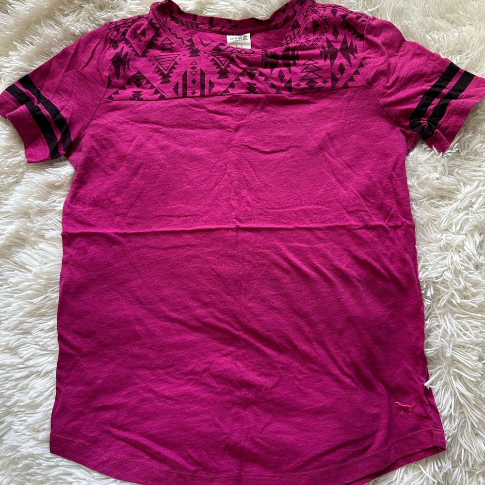 PINK Victoria's Secret Magenta Tribal Tee